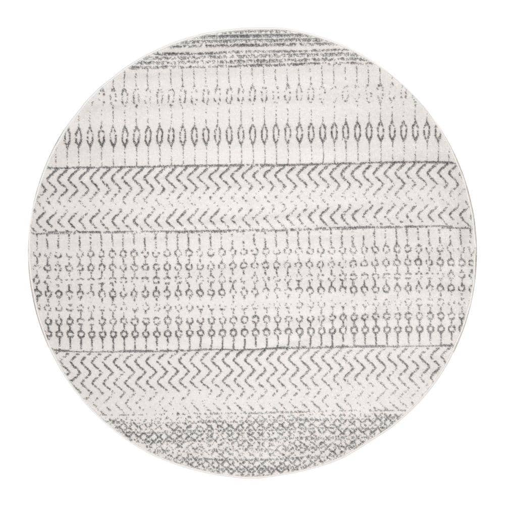 Home Decorators Collection Nova Stripes Gray 5 ft. Round Rug RZBD65B ...