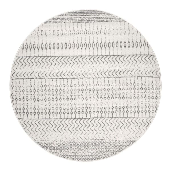 Home Decorators Collection Nova Stripes Gray 5 ft. Round Rug