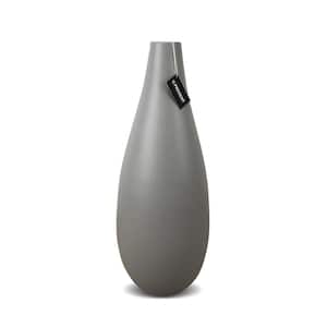 Drop Slim Tall Ceramic Vase In Light Gray Matte 18.8 in. Height