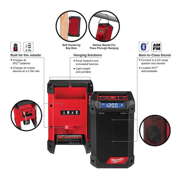 M12 FUEL SURGE 12V Lithium-Ion Brushless Cordless Compact 1/4 in. Hex Impact Driver Kit W/ Radio & (4) Batteries