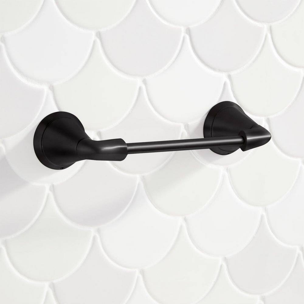 Matte Black Zinc Wall Mounted Pivoting Toilet Paper Holder