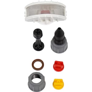 Sprayer Nozzle Kit with Poly Adjustable, 2 Flat Fans, 2 Foaming Nozzles and Viton Seal