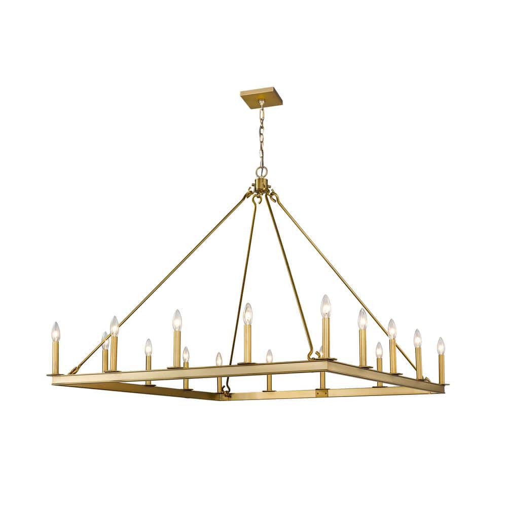 Barclay 16-Light Olde Brass Chandelier with No Shade
