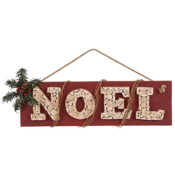 Glitzhome 20 in. L Wooden NOEL Wall Sign