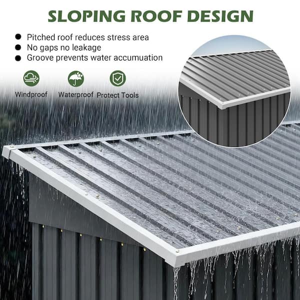 Gray 5 ft. W x 3 ft. D Waterproof Galvanized Steel Garden Outdoor