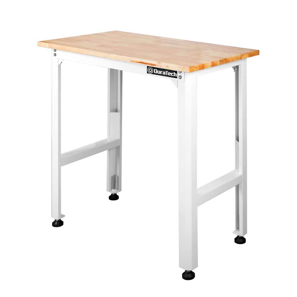 36 in. W x 20 in. D Solid Wood Top Workbench Table in White price history on PriceWatchPro