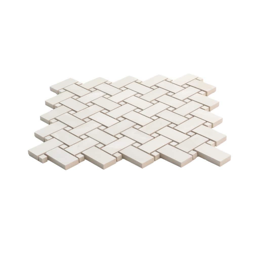 Splendor 11.81'' Matte White Porcelain Mosaic Tile Sheet