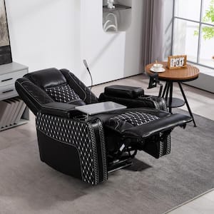 Luxury Zero Gravity Recliner with Smart Controls, Storage Compartments, and Adjustable Laptop/Tablet Trays - Black