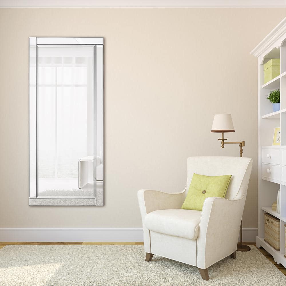 Moderno 24" x 54" Beveled Wood Frame Wall Mirror