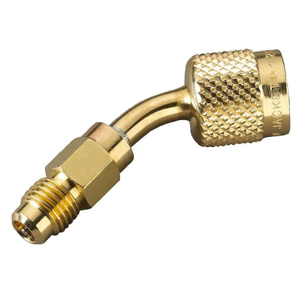 Yellow Jacket 5/16 in. Female Quick Coupler x 1/4 in. Male Flare with Schrader Core 45 Degree R410A Refrigeration Fitting