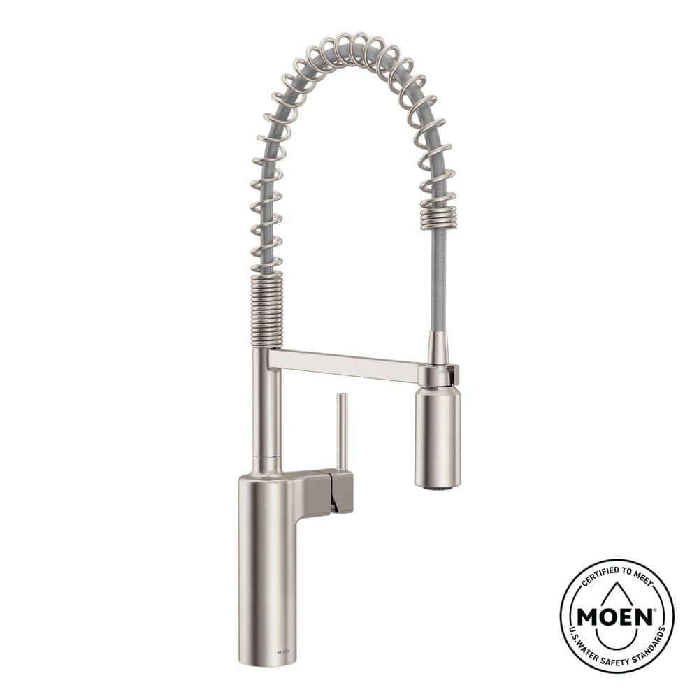MOEN Inara Spot Resist Stainless 23.17 in. H Spring Pull Down Kitchen Sprayer Faucet with 360° Spout Swivel 87863SRS