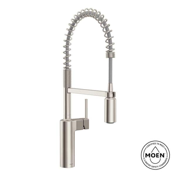 Inara Spot Resist Stainless 23.17 in. H Spring Pull Down Kitchen Sprayer Faucet with 360° Spout Swivel