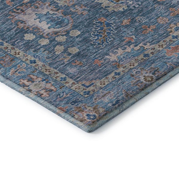 Mayfield Premium Machine Washable Abstract AMF2104 Blue 3 ft. x 5 ft. Area Rug