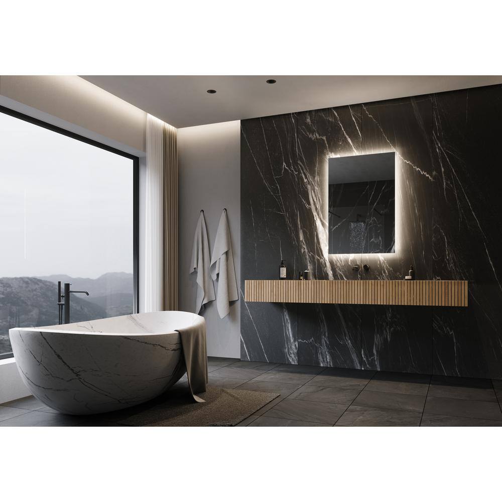 Original Backlit 20 in. W x 28 in. H Rectangular Frameless Wall Mounted Bat