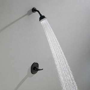 Single-Handle 1-Spray Round Shower Faucet in Matte Black (Valve Included)