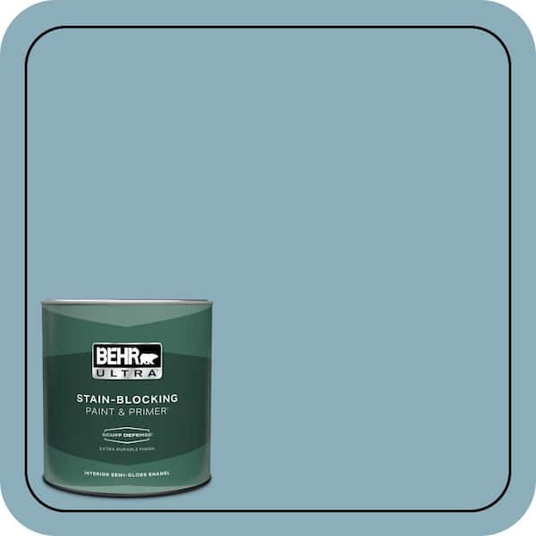 BEHR ULTRA 1 qt. #QE-51 Atmosphere Extra Durable Semi-Gloss Enamel Interior Paint & Primer