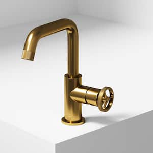 Cass Single Handle Single-Hole Bathroom Faucet in Matte Brushed Gold