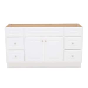 Hampton 60 in. W x 21 in. D x 33.5 in. H Bath Vanity Cabinet without Top in White