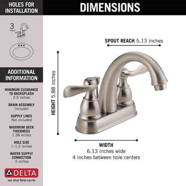 Delta Windemere 4 in. Centerset 2-Handle Bathroom Faucet with 