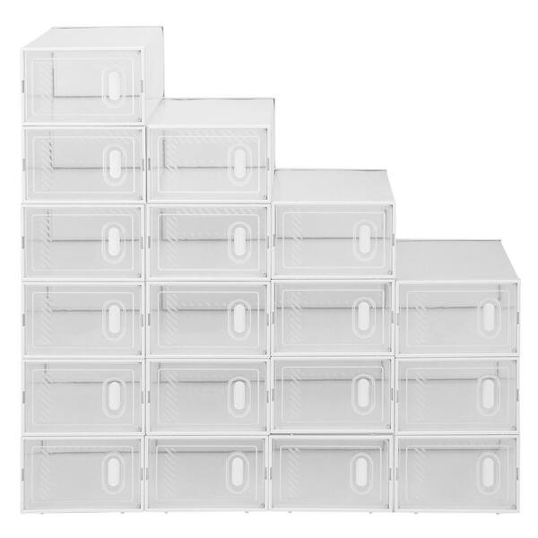 The Twillery Co.® 24 Pack Shoe Storage Box, Plastic Foldable Shoe