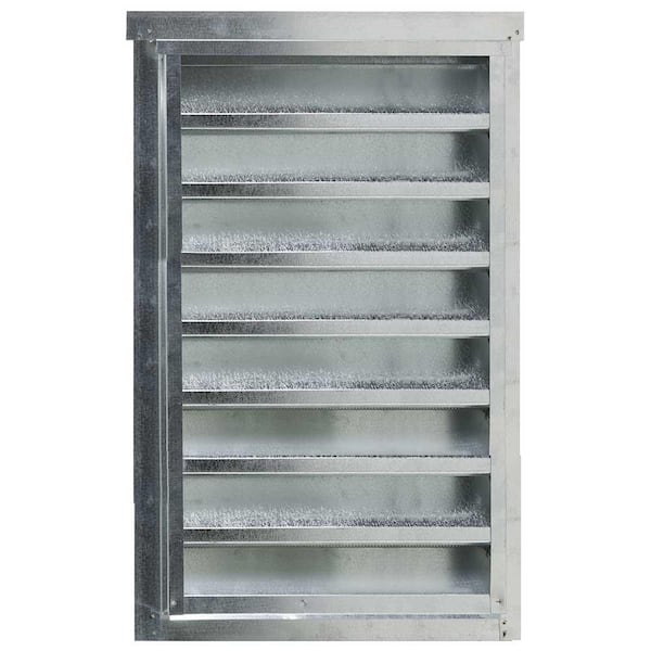 Gibraltar Building Products 14 in. x 24 in. Rectangular Metallic Galvanized Steel Built-in Screen Gable Louver Vent