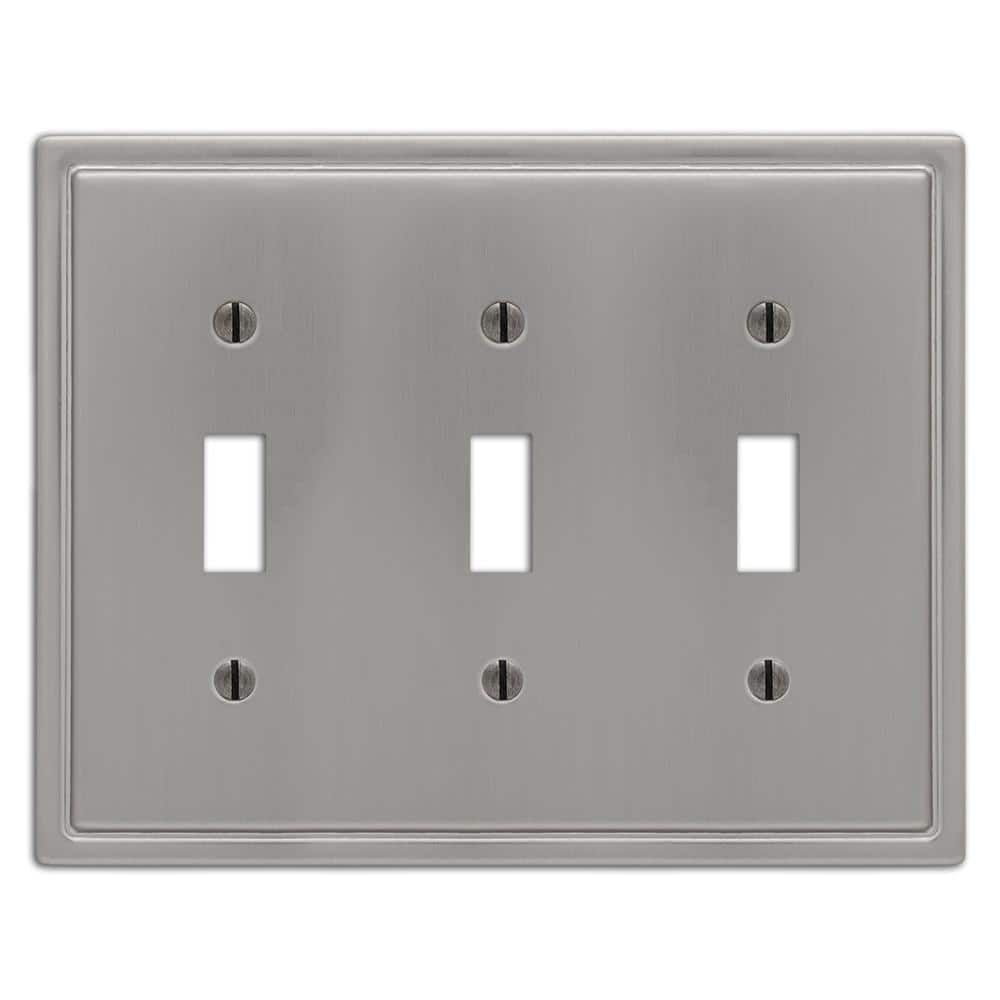 Moderne 3 Gang Toggle Steel Wall Plate - Brushed Nickel price history on PriceWatchPro