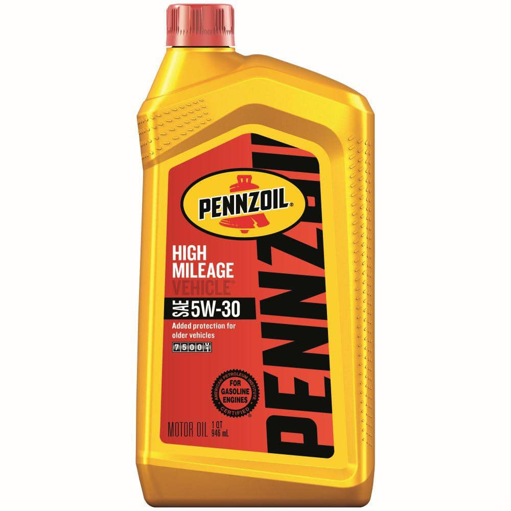 Pennzoil Pennzoil High Mileage Sae 5w 30 Synthetic Blend Motor Oil 1 Qt 550022838 The Home Depot