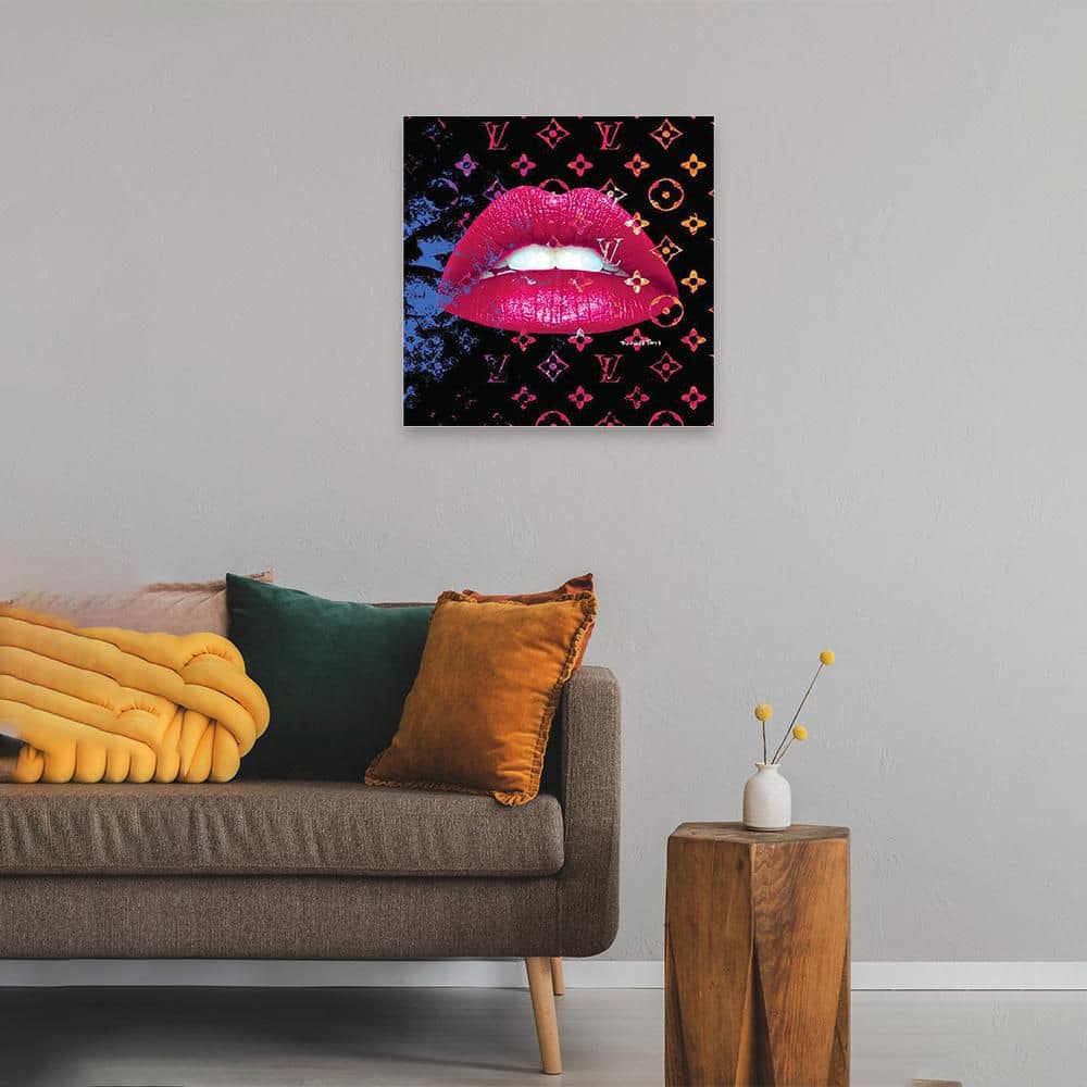 Hot Pink Glam Lips 14x18 Framed Fashion Print
