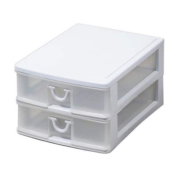 Gracious Living Desk & Countertop 4 Drawer Storage Bin w/Organizer Lid (4 Pack)