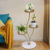 YIYIBYUS 29.5 in. H Modern 3-Tire Stylish Round Metal Indoor Plant Stand HG-LYF0115-044