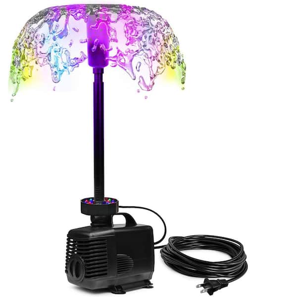LED Pond Pump W/ Fountain Kit 45 W 792 GPH Submersible Garden Water Fountain Pump for Aquariums Fish Tank Indoor Outdoor