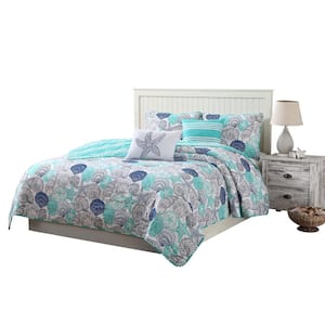 Nautica Tortola Cotton Reversible Blue Comforter Set & Reviews
