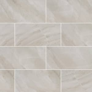 Adella Gris Satin 12 in. x 24 in. Matte Ceramic Stone Look Wall Tile (14 sq. ft./Case)