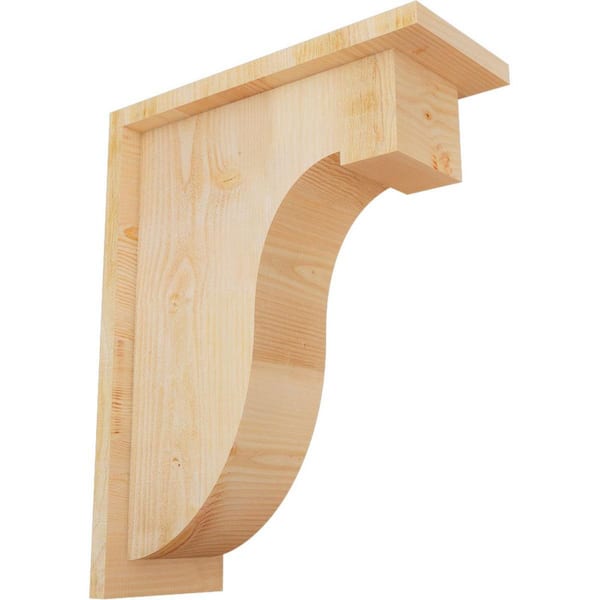 Ekena Millwork 6 in. x 14 in. x 18 in. Douglas Fir Del Monte Rough Sawn Corbel with Backplate