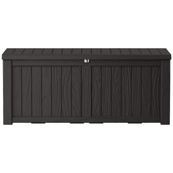 Unbranded 120 Gal. Large Black Lockable Resin Deck Box