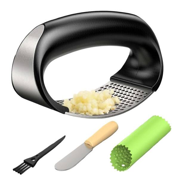 Stainless Steel Garlic Press Rocker, Crusher, Mincer and Chopper for Kitchen and Garlic Smashing (1-Pack)