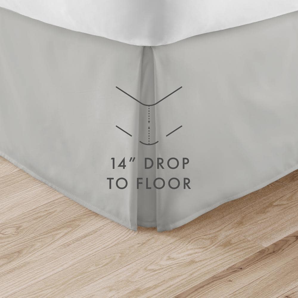 Light Gray Twin Microfiber Pleated Bed Skirt