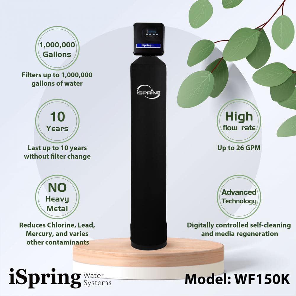 iSpring Black Whole House Water Filtration System with Smart Valve
