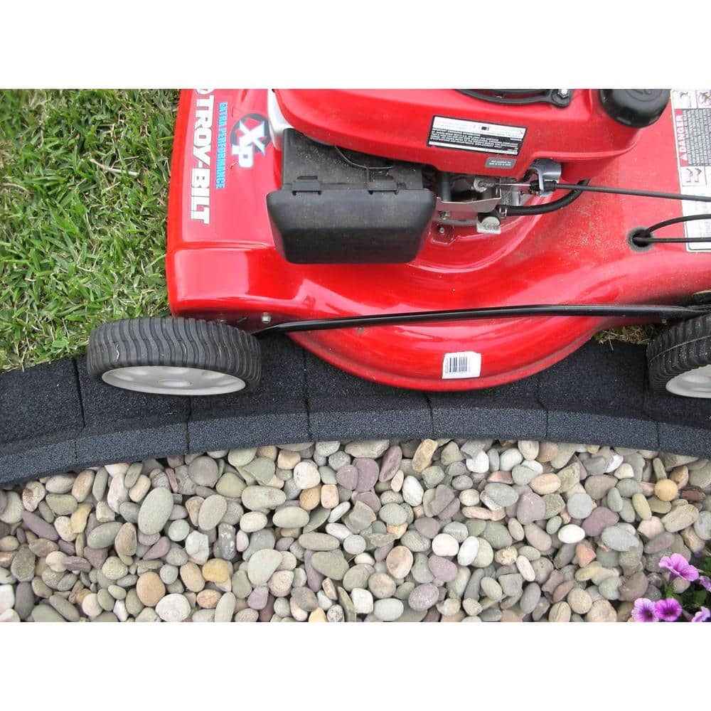 EcoBorder Grey Recycled Rubber 4ft Landscape Edging (4-Pack)