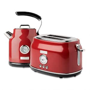 Retro Toaster and 1.7 Liter Stainless Steel Electric Kettle