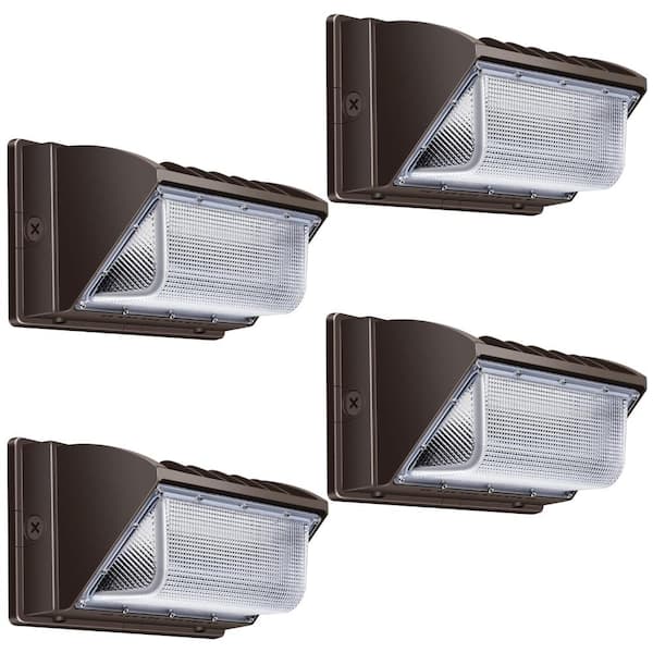 100-277V 4 Pack LED Integrated Outdoor Waterproof Wall Pack Light 5000K Integrated LED Fixtures