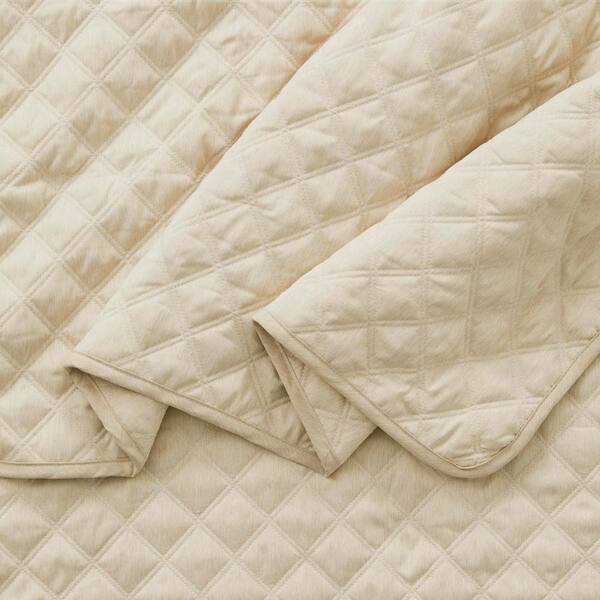 StyleWell Zoe 3-Piece Oatmeal Microfiber King Quilt Set 23HJ2332-3