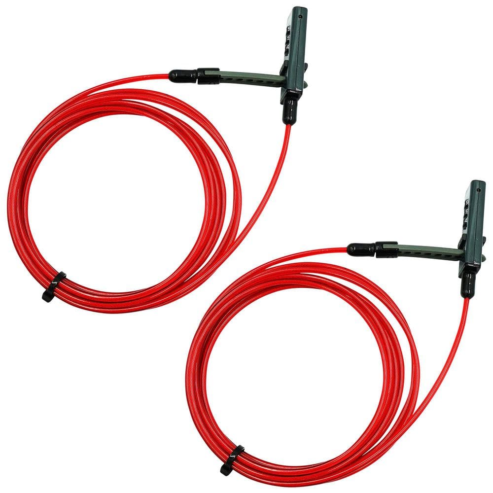 OTTER, Integrated Combination Deterrence Cable Lock, 10 ft. x 4 mm Braided Steel with Red Vinyl Coating - 2-Pack price history on PriceWatchPro