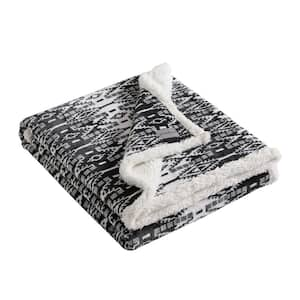 San Juan Ultra Soft Sherpa Gray Microfiber Throw Blanket