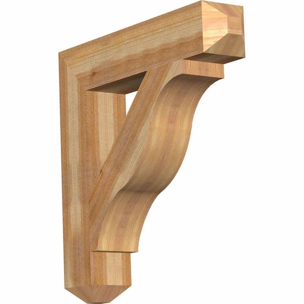 Ekena Millwork 6 in. x 32 in. x 32 in. Western Red Cedar Funston Craftsman Rough Sawn Bracket
