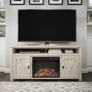 60 in. Brownwood Free Standing Electric Fireplace TV Console for TVs Up to in Light Walnut