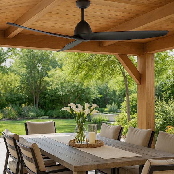 HINKLEY Liv 60.0 in. Indoor/Outdoor Matte Black Ceiling Fan with Remote Control