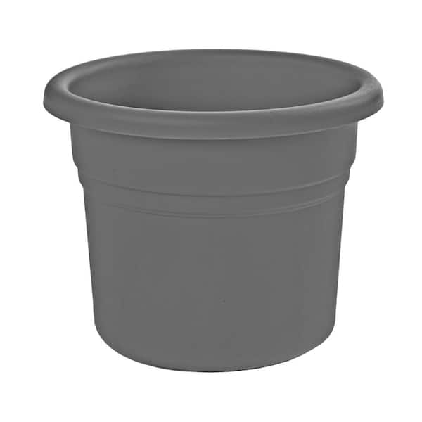 Posy 12.5 in. L x 12.5 in. W x 10.5 in. H 12 qt. Charcoal Indoor/Outdoor Plastic Decorative Pot Planter
