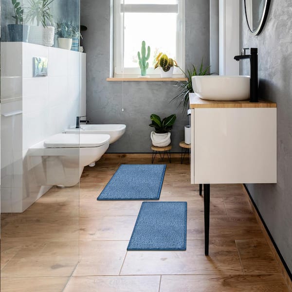 Homespice Non Slip, Waterproof Rug - Blue Oasis - Entryway, Kitchen, Bathroom, 27 x 72