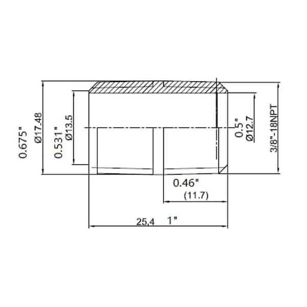 3/8 in. x Close MIP Brass Nipple Fitting
